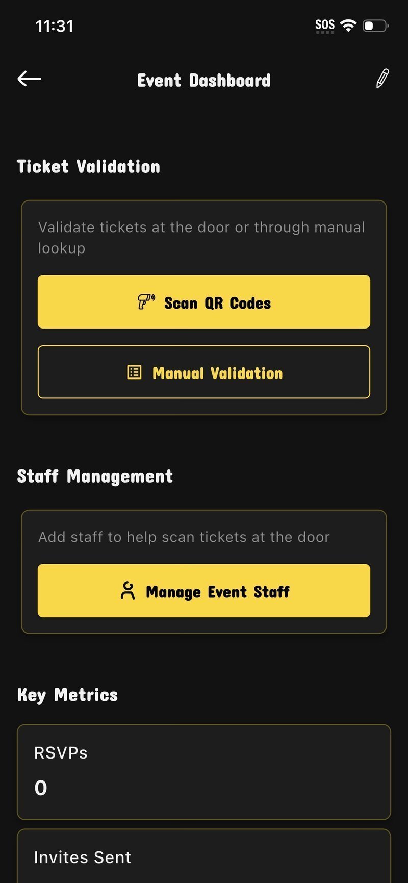 Event dashboard and analytics
