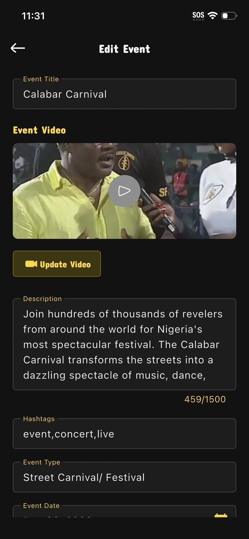 Edit your events after posting