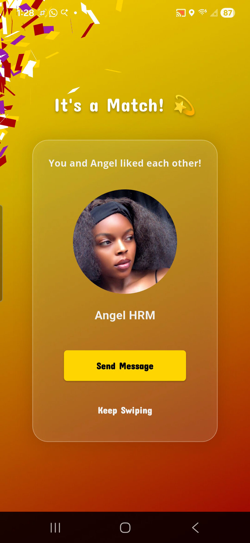 Match with singles who swipe right on you