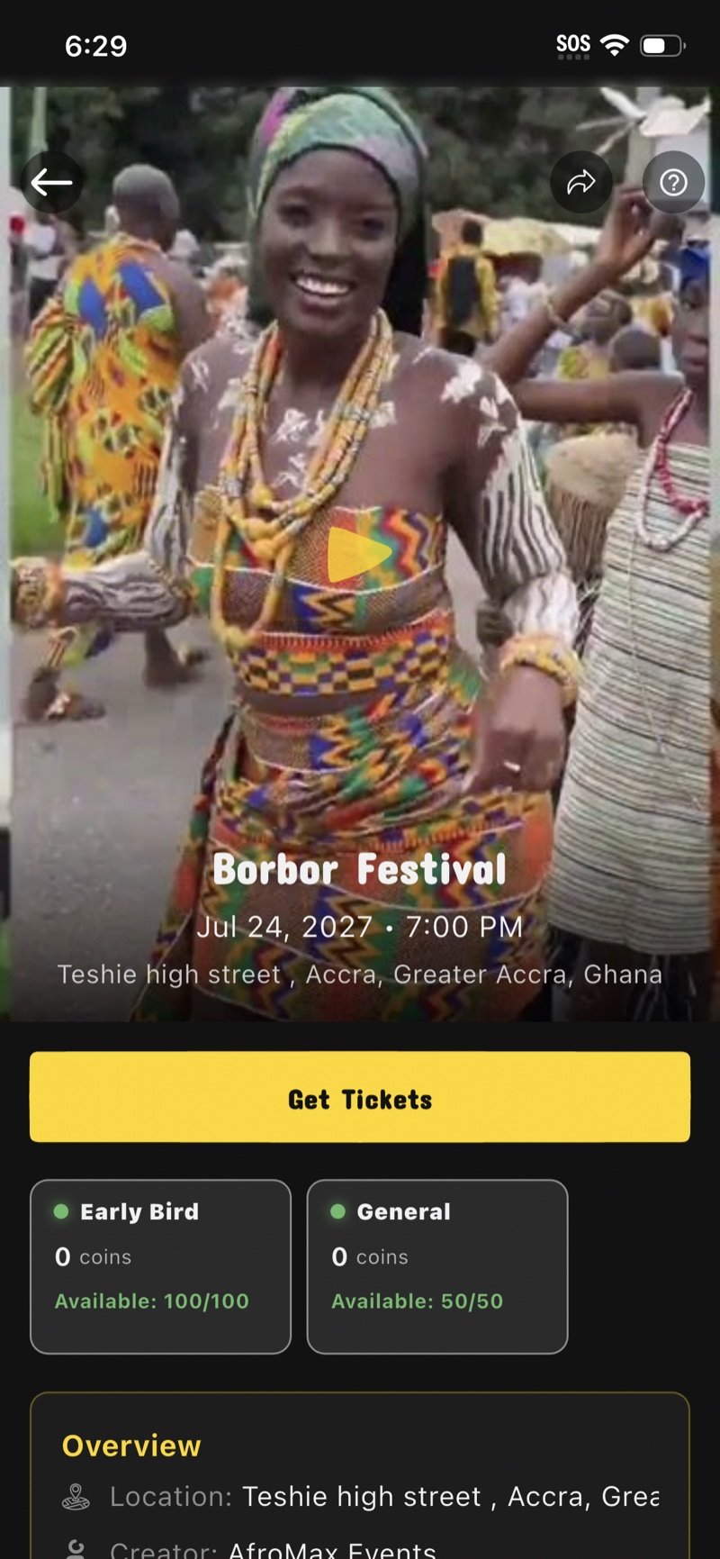 Sell Tickets Feature