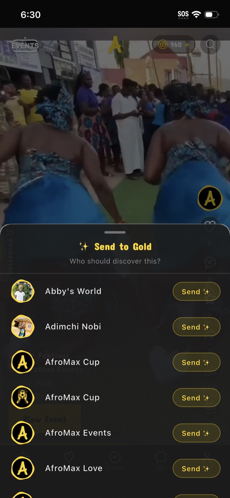 Send Gold Feature